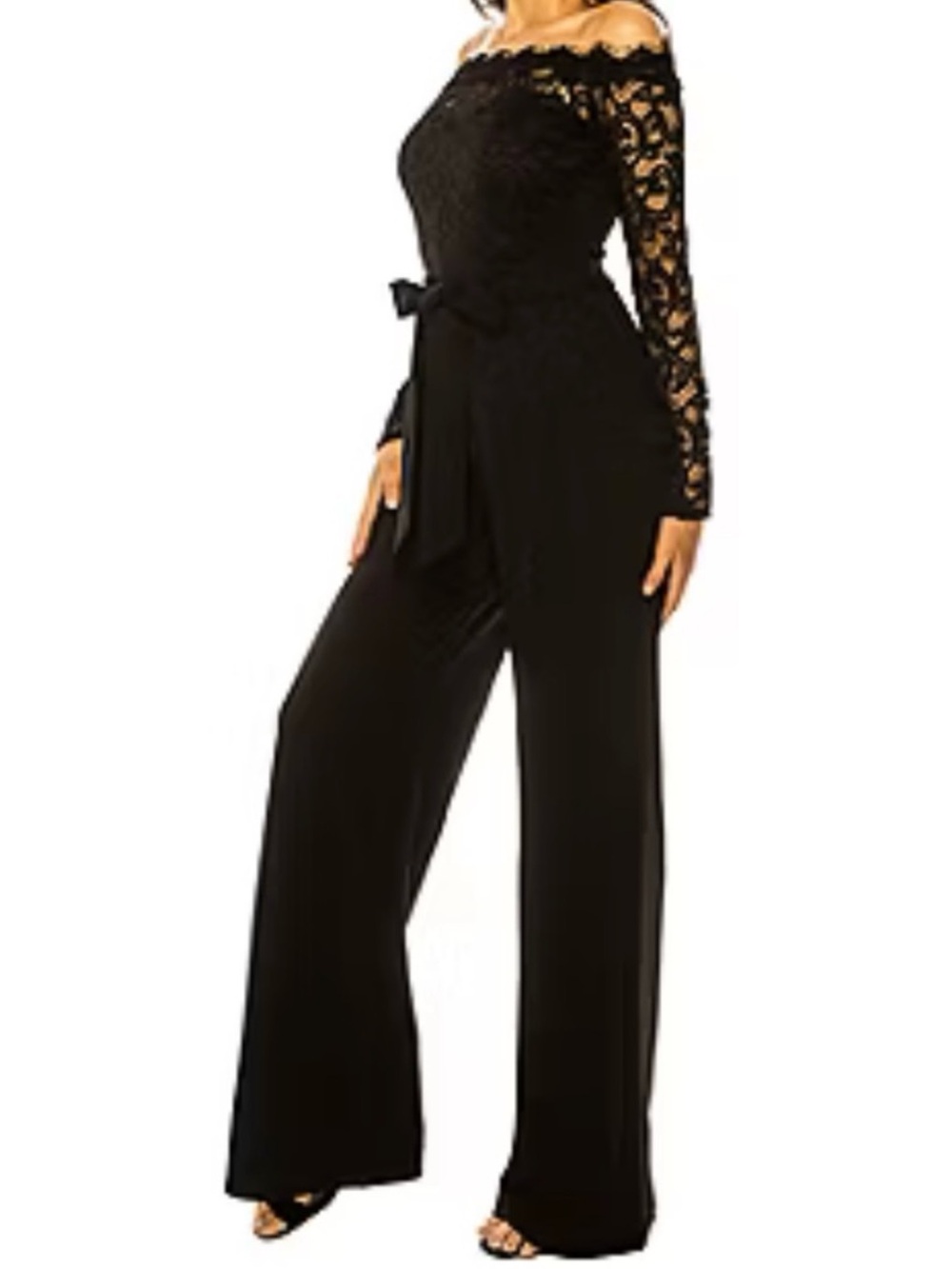 Premier Amour Off-Shoulder Lace Wide-Leg Jumpsuit - Picture 2 of 11